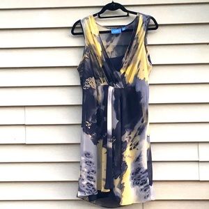Sleeveless Floral Abstract Swing Dress